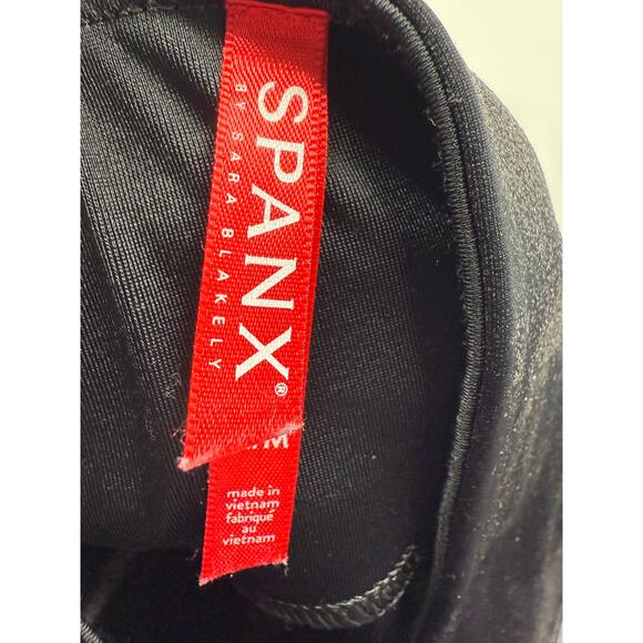 Spanx Leggings Womens Medium Quilted Faux Leather Shiny Pull on Moto Pants - Picture 2 of 9